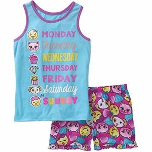 Komar Kids' Emoji PJ Tank and Shorts set